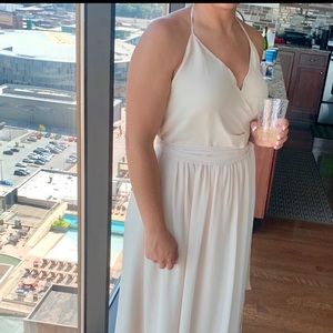 Revelry Champagne Hannah Chiffon Wrap Dress